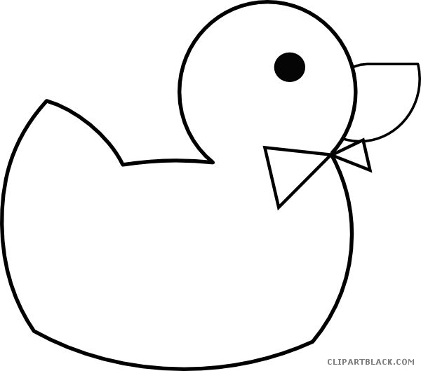 Duck Outline Animal Free Black White Clipart Images - Clip Art (600x529)