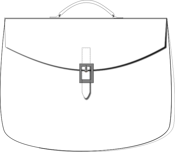 Outline Brief Case Png Images 600 X - Briefcase (600x522)