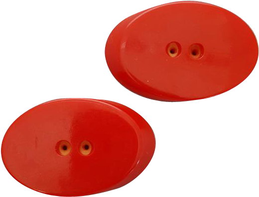 Set Of Two 1940s Vintage Bakelite Buttons In Lipstick - Circle (519x519)