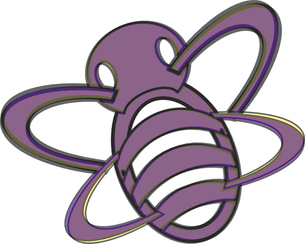 Bee Clipart Purple - Purple Beeclipart (600x480)