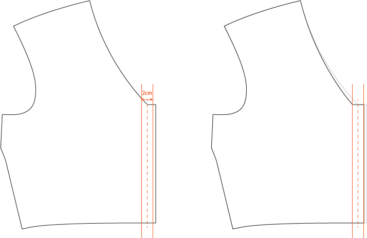 Take Your Front Bodice Piece And Draw A Line Parallel - Take Your Front Bodice Piece And Draw A Line Parallel (714x464)