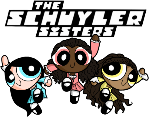 Powerpuff Girls Hình Nền Containing Anime Entitled - Schuyler Sisters As Powerpuff Girls (500x417)