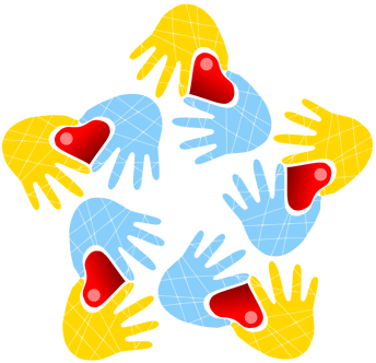 391 - Clipart Circle Of People Hearts (353x500)