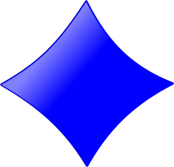 Card Symbols Diamond Vector Clip Art Cyivcy Clipart - Blue Diamond Card (600x577)