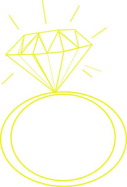 Diamond Ring Yellow Clip Art - Copper And Kings (408x599)