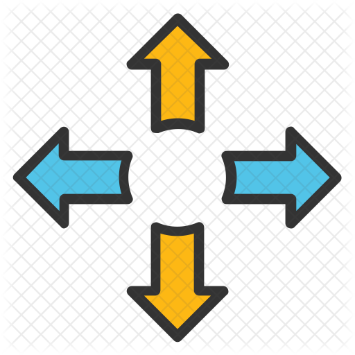 Directional Arrows Icon - Rotational And Reflectional Symmetry (512x512)