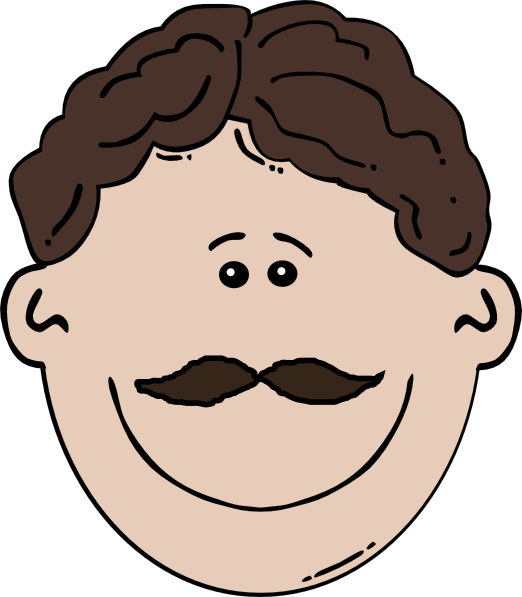 Smiley Faces With Mustaches For Kids - Man With A Moustache Cartoon (522x597)