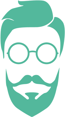 Green Hipster Man Beard Transparent Png - Moderno Png (512x512)