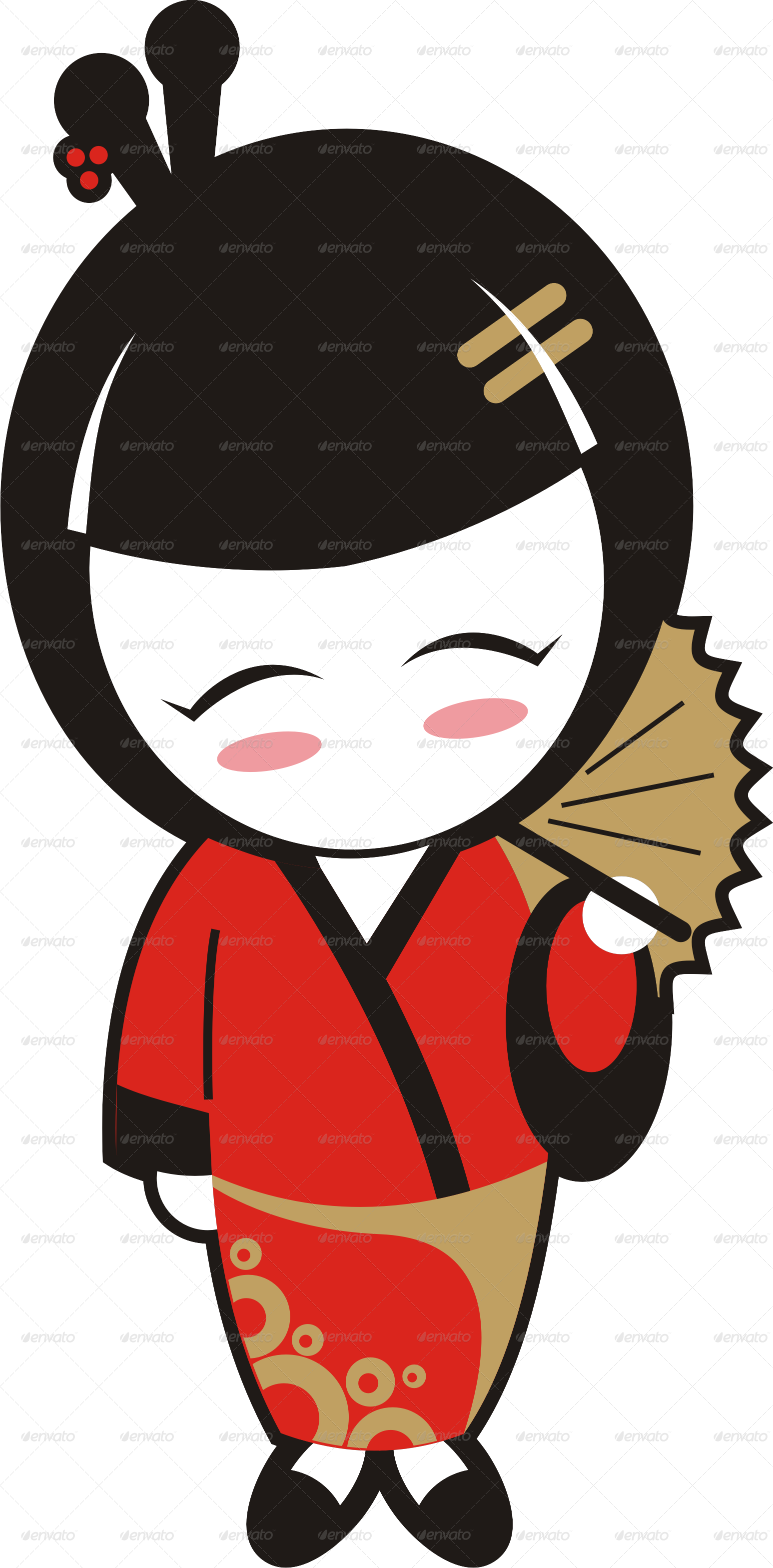 Final/kimono Girl Bw - Mascot Kimono (1547x3136)