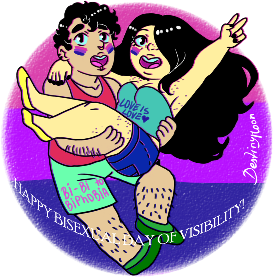 Happy Bisexual Day Of Visibility By Destinytomoon - Bisexual Art (894x894)