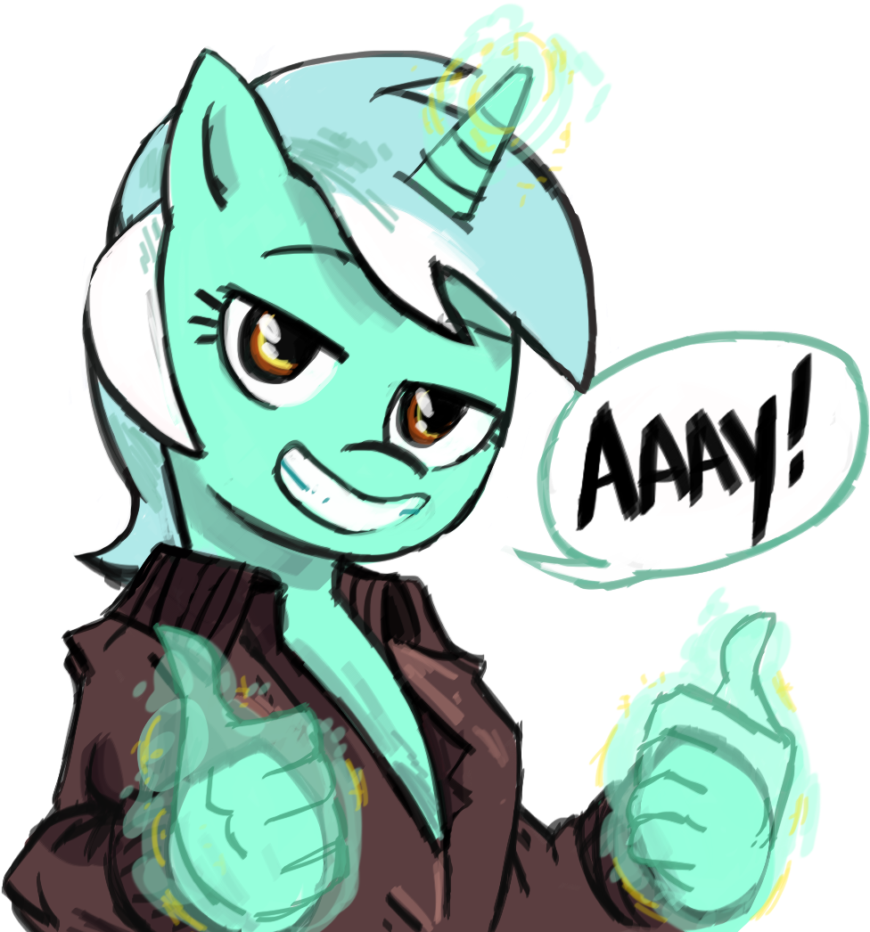 Herny, Clothes, Fonzie, Grin, Hand, Happy Days, Hologram, - Pony Thumbs Up (1028x1064)