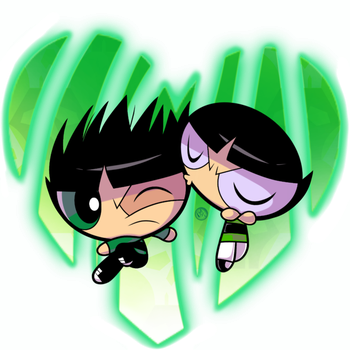Buttercup And Butch Kiss - Cartoon (350x350)