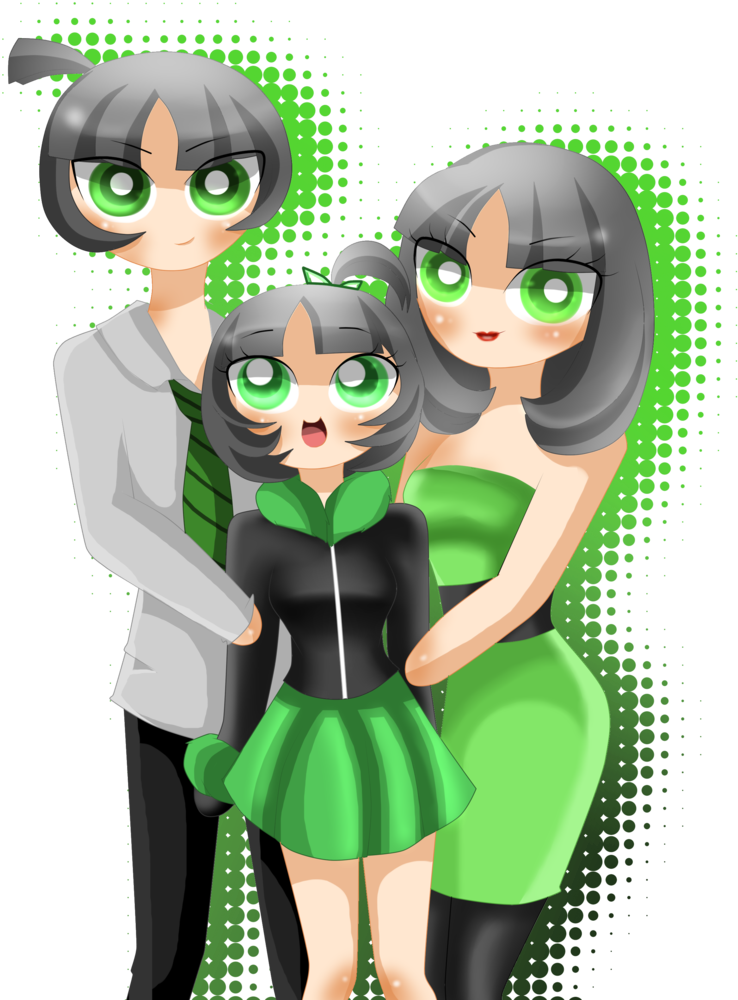 The Green Family By Nanakoblaze - Ppg And Rrb Family (774x1032)