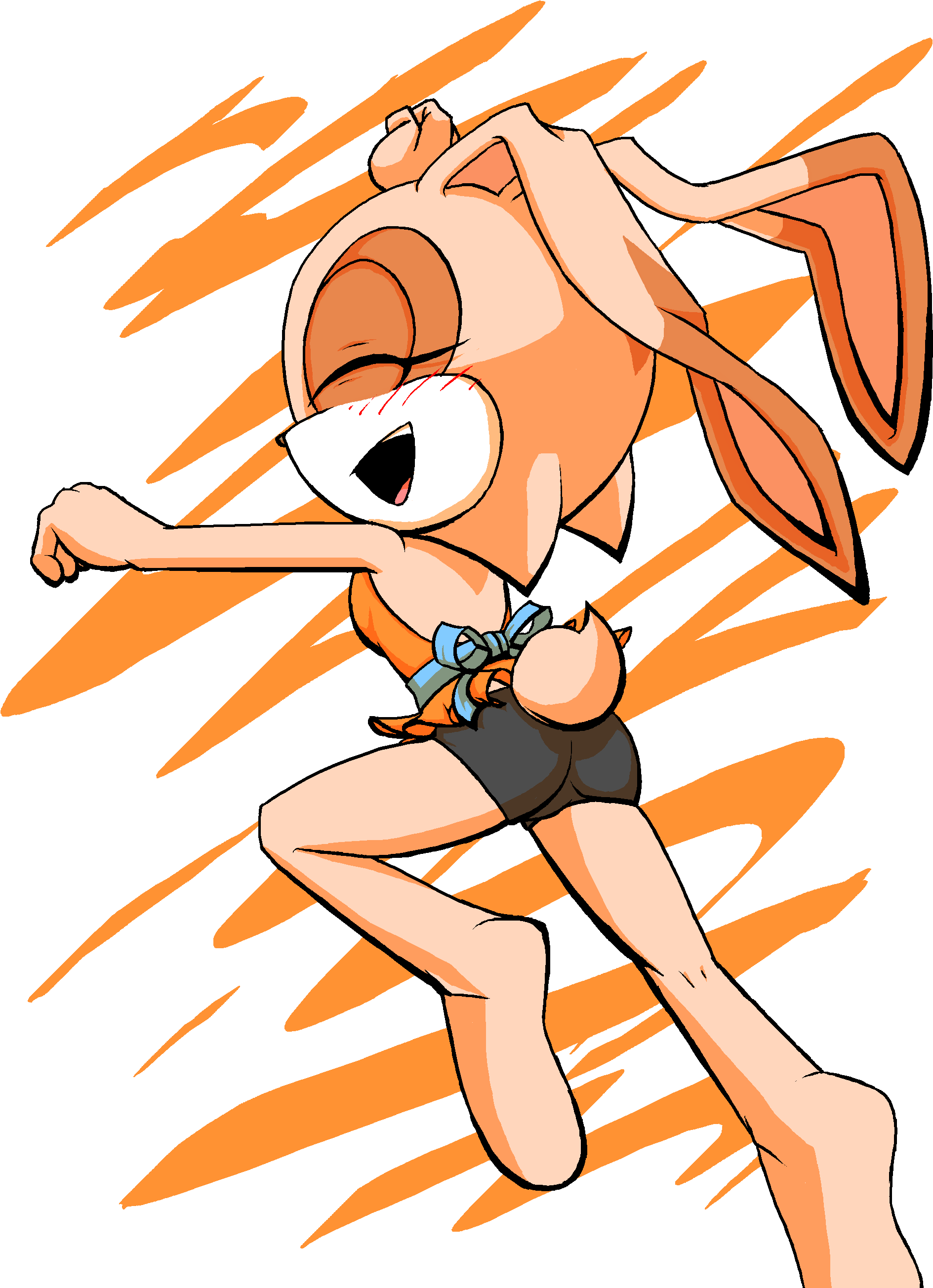 Cream The Rabbit Clothing Vertebrate Cartoon Clip Art - Digital Art (2019x2700)