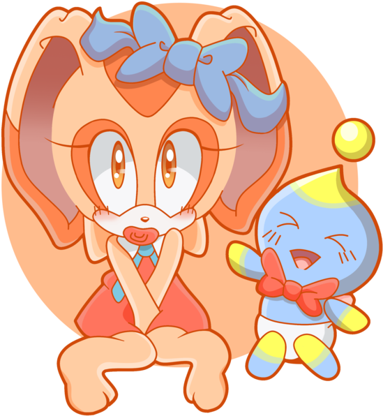 Baby Cream The Rabbit By Siient-angei On Deviantart - Cream The Rabbit (600x633)