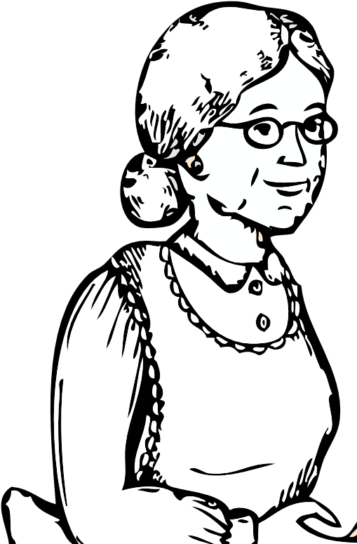 Grandmother Clip Art - Grand Mother Black And White (555x785)