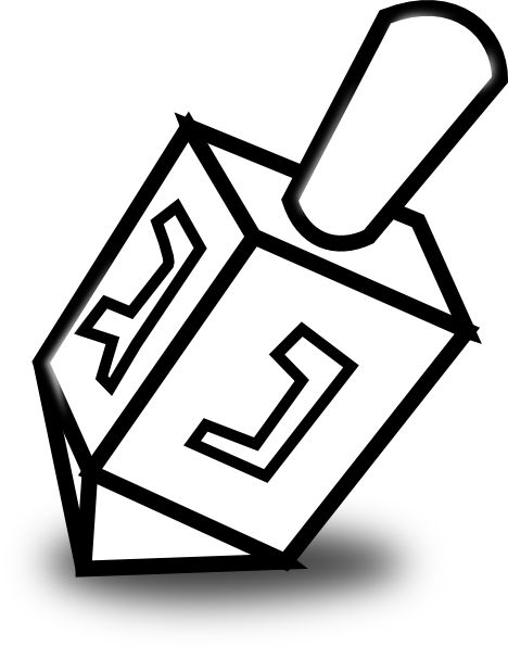 Fresh Design Dreidel Clipart Clip Art At Clker Com - Hanukkah Black And White (468x596)