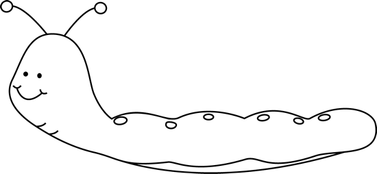 Black And White Happy Caterpillar - Caterpillar Cartoon Black And White Easy (550x254)