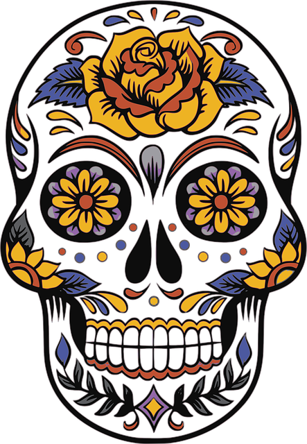 Your Presence As A Wamm Member Is Requested On Halloween, - Sugar Skull Clip Art (443x640)