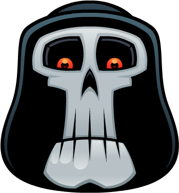 Skull Stickers Messages Sticker-4 - Grim Reaper Cartoon (408x408)