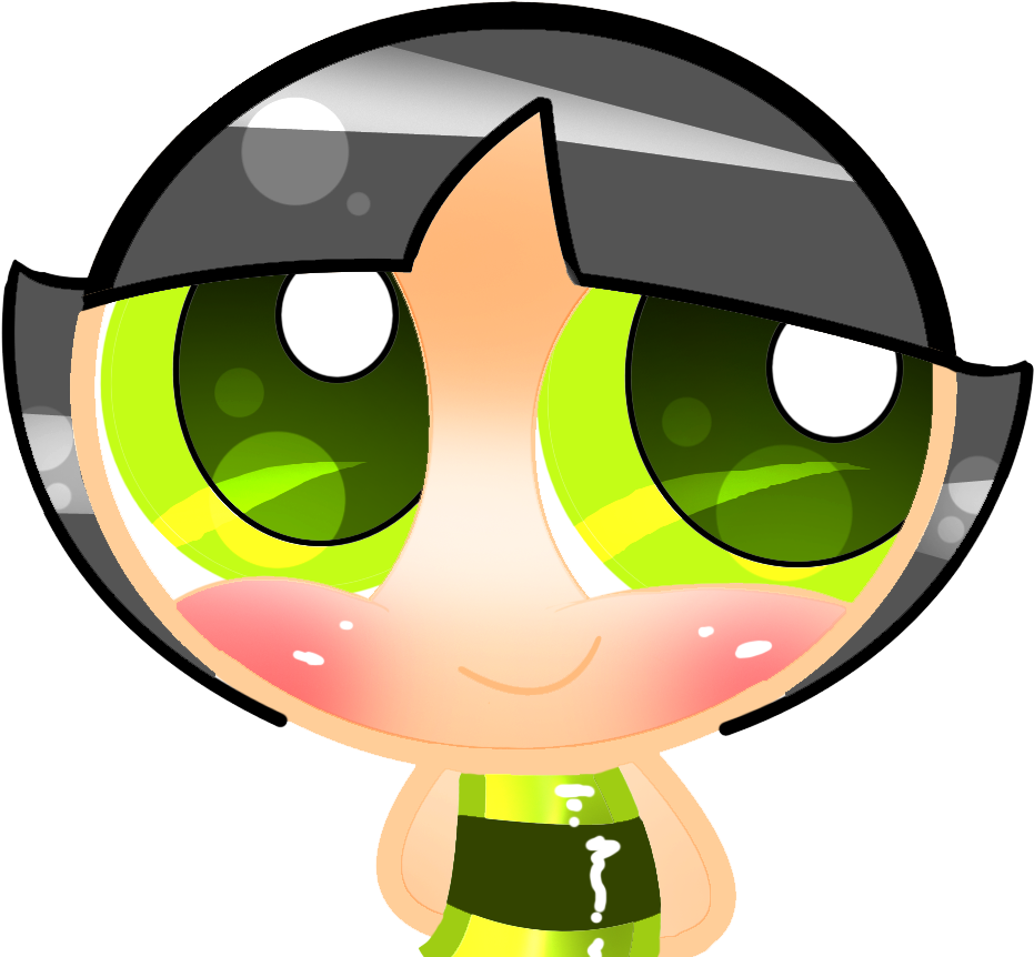 Blushing Little Girl Cartoon Boredom 2- Buttercup Blushingblushing - Blushing Power Puff Girl (1202x877)