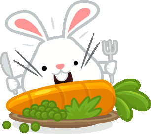 Frames, Rabbit Food, Vegan, Food Network/trisha, Bunny, - Google Hangouts Bunny Stickers (360x360)