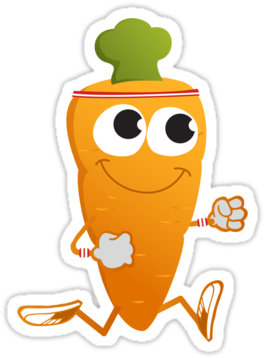 Cute Running Carrot By Eggtooth - Running Carrot Sticker (375x360)