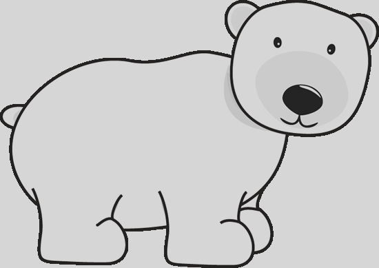 Smiles In Style January Clipart Black And White Polar - Polar Bear (550x389)