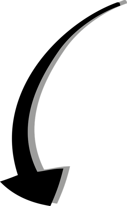 Curved Arrow Pointing Direction - Fleche Direction Png (500x811)