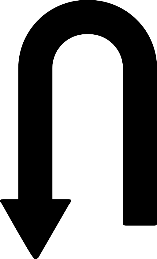 Curve Arrow Point To Down Free Icon - Icon (512x844)