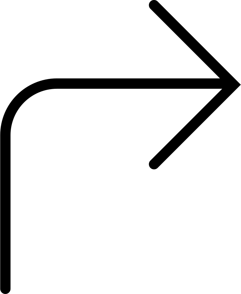 Right Curved Arrow Comments - Right Angle Arrow Icon (804x980)