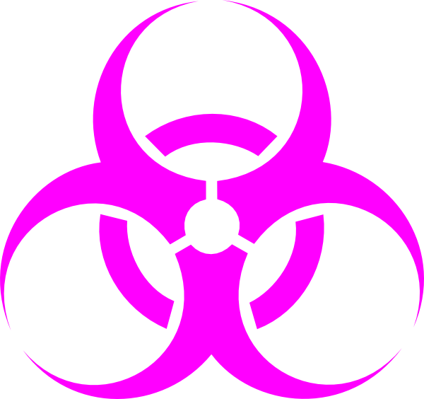 Apoclyptic Clipart Biohazard - Biohazard Symbol Pink (600x564)
