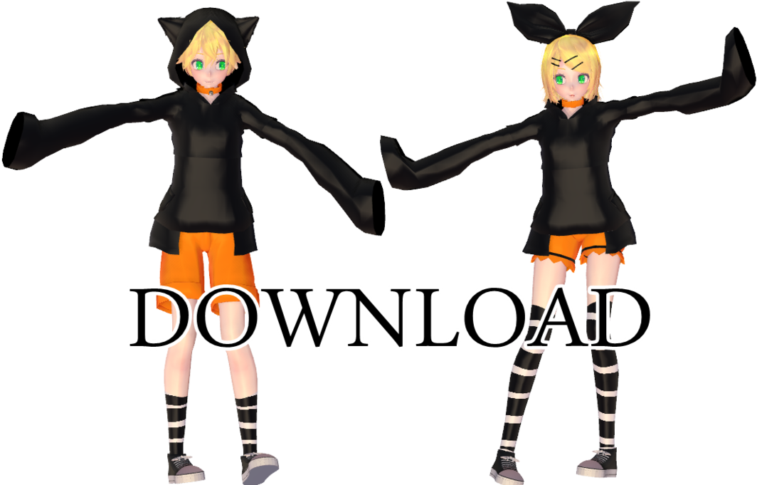 Kagamine Rin And Len Black Cat Tda [dl] By Kurusou - Tda Rin And Len Dl (1153x692)