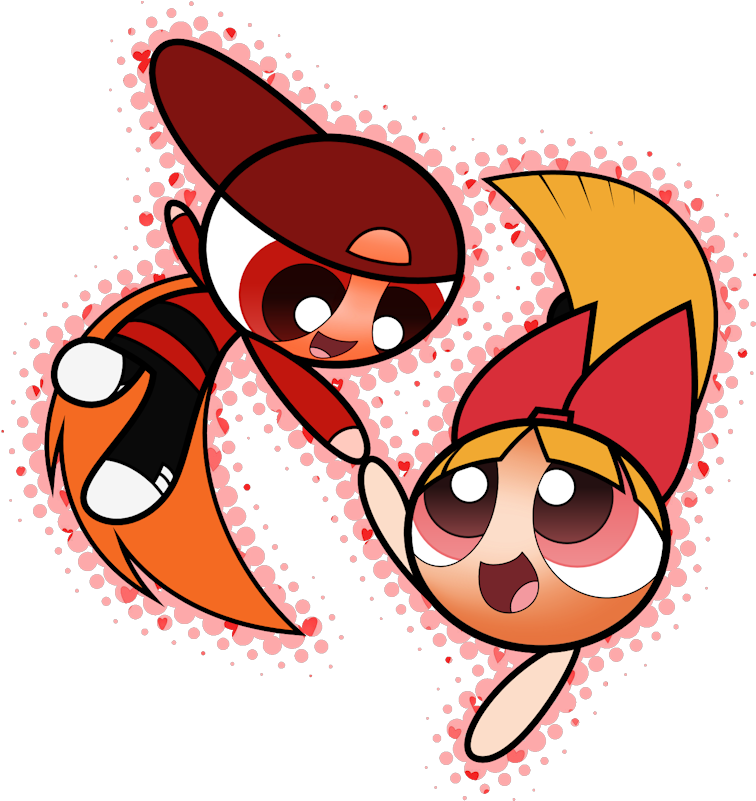 Powerpuff And Rowdyruff Dating - Blossom And Brick (800x850)