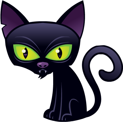 Hd Halloween Stickers Messages Sticker-6 - Evil Cartoon Black Cat (1023x767)