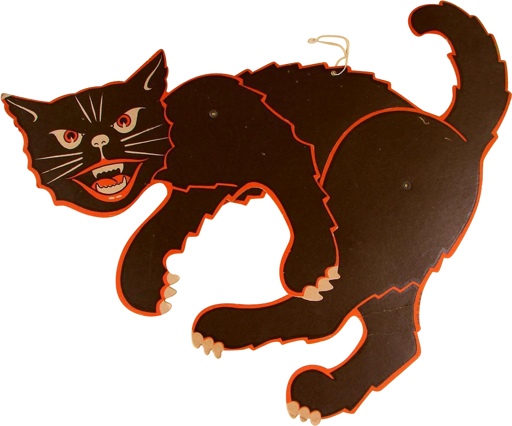 Scary "scat Cat" Halloween Jointed Hanging Black Cat - Cat (1030x1030)