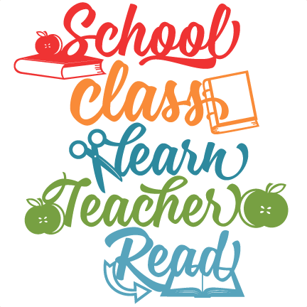 School Word Titles Svg Scrapbook Cut File Cute Clipart - School Clipart Word (432x432)