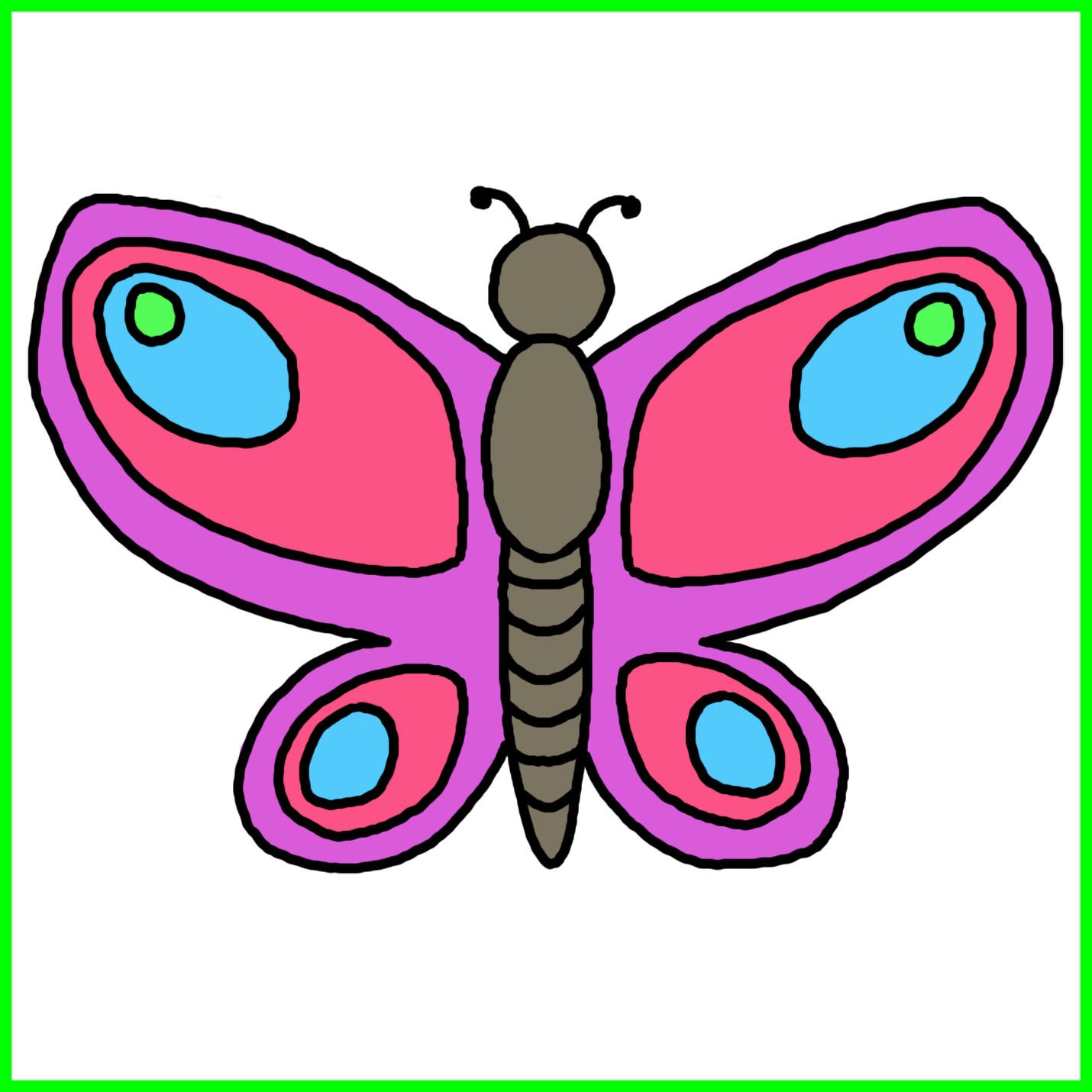 Shocking How To Draw A Butterfly Clip Art For Sunflower - Kolay Kelebek (1430x1430)