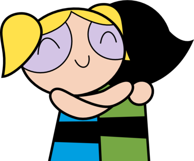 Powerpuff Girls Bubbles And Buttercup Ppg Vector Hug - Powerpuff Girls Buttercup And Bubbles (400x332)