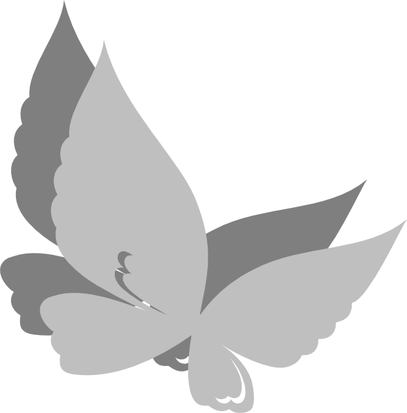 Grey Butterfly Clip Art At Clker - Butterflies Clipart Grey (588x598)