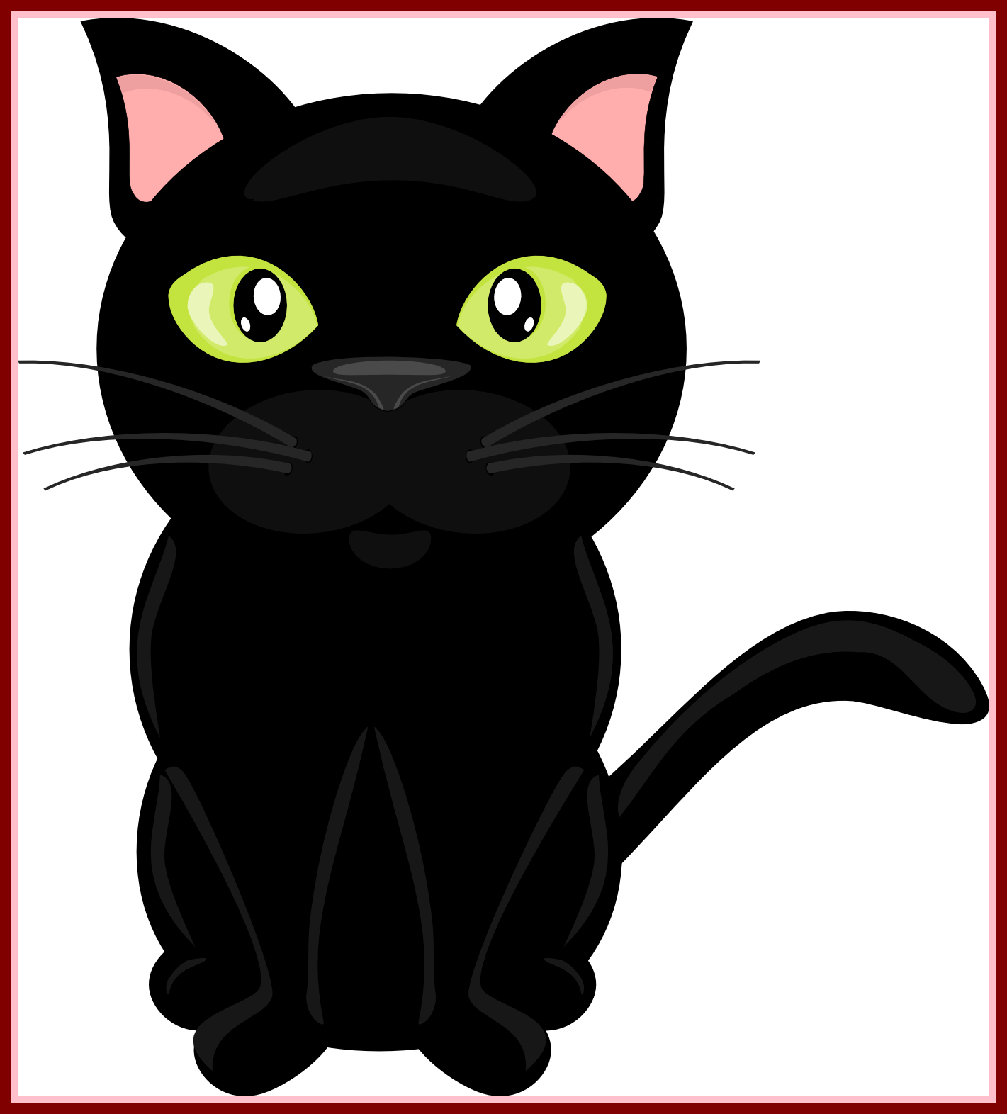 Incredible On The Farm Clip Art Green Eyes Scrapbooking - Black Cat With Transparent Background (1421x1572)
