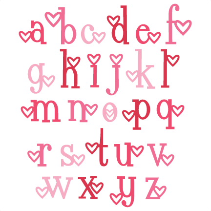 Heart Alphabet Lowercase Svg Scrapbook Cut File Cute - Cute Hearts (432x432)