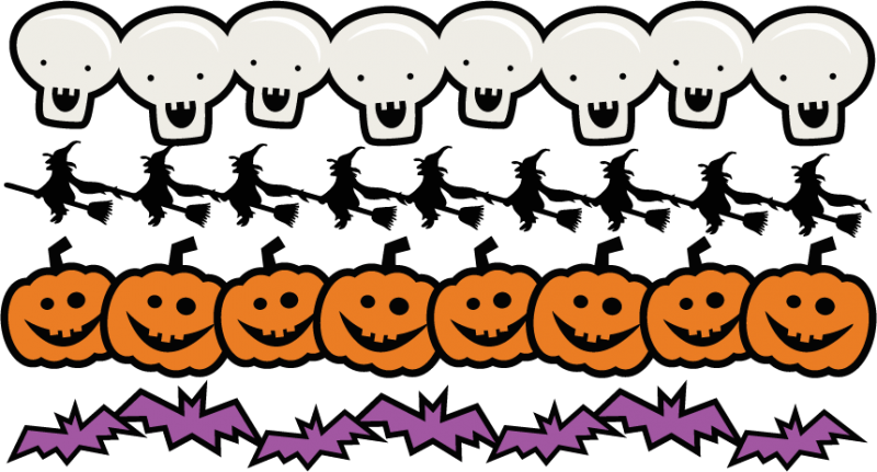 Svg Files For Cutting - Cute Halloween Border Transparent (800x431)