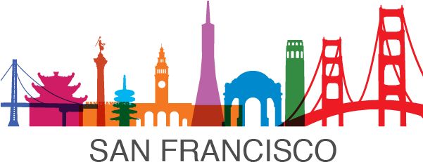 Cartoon San Francisco - San Francisco Skyline Clipart (600x400)