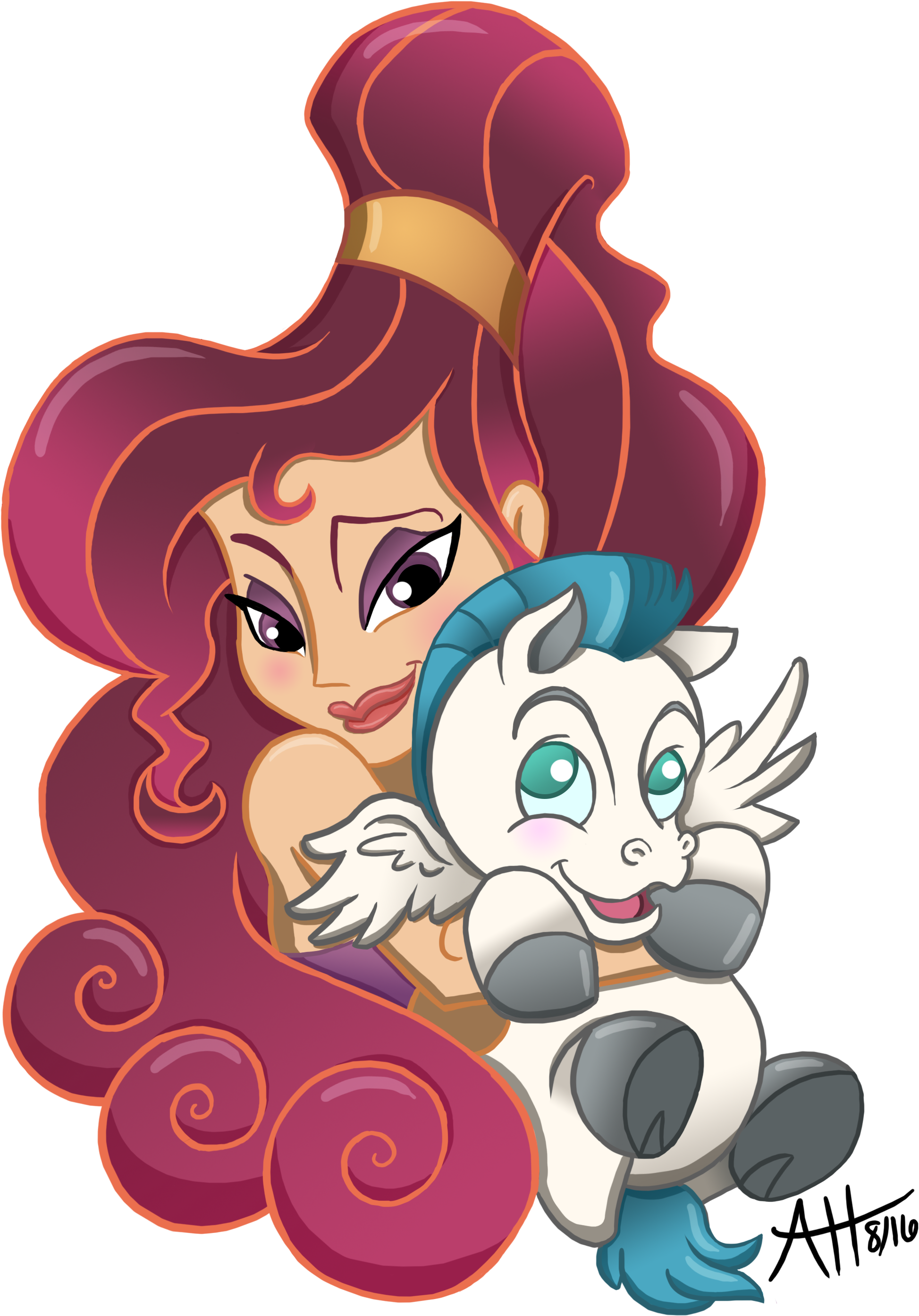 Meg And Baby Pegasus By Phantomphoenix4 Meg And Baby - Hercules (2704x3408)