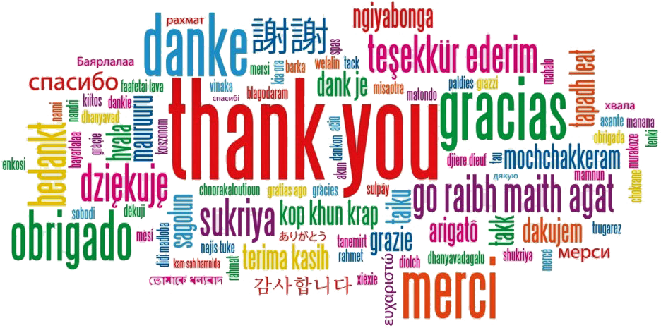 Thank You In Different Languages Png Download - Thank You Different Languages (1024x791)