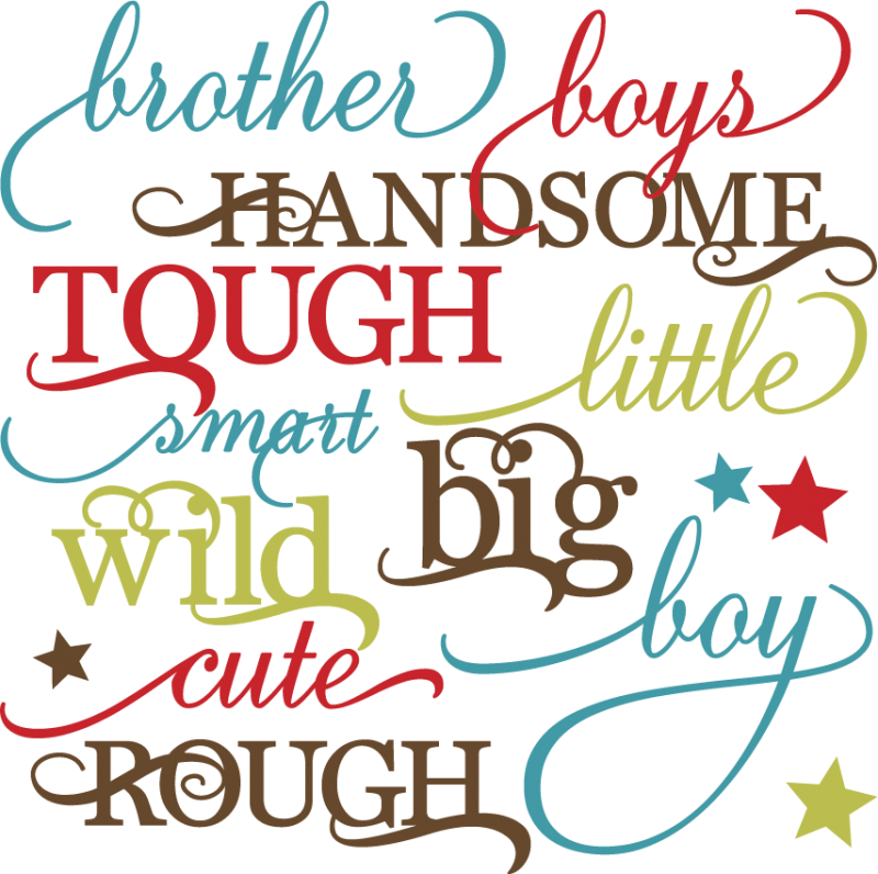 Boy Words Set Svg Cutting Files For Scrapbooking Paper - Boy Words (800x796)