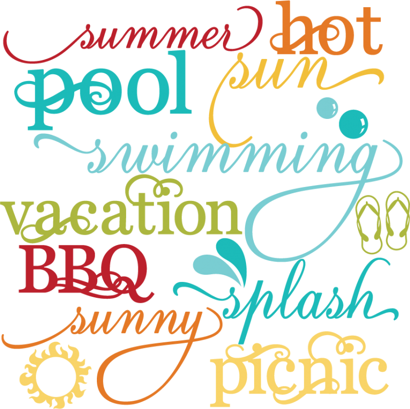 Summer Words Set Svg Scrapbook Title Summer Svg Files - Summer Words (800x798)