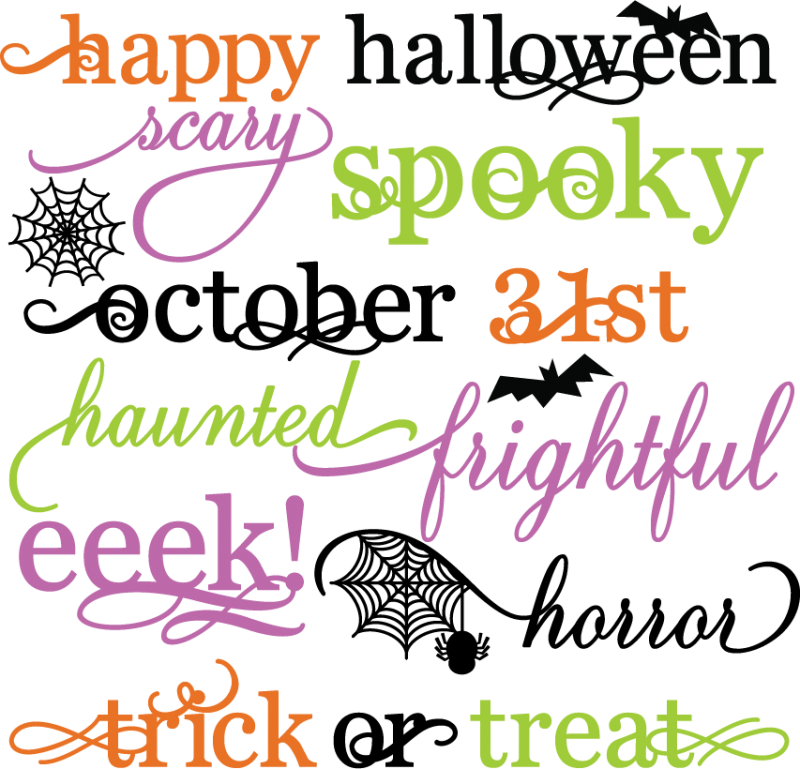 Halloween Words Set Svg Scrapbook Title Spiderweb Svg - Happy Women's Day Quotes (800x769)