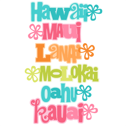 Hawaiian Islands Title Tropical Flowers Svg Scrapbook - Hawaiian Fonts In Word (432x432)